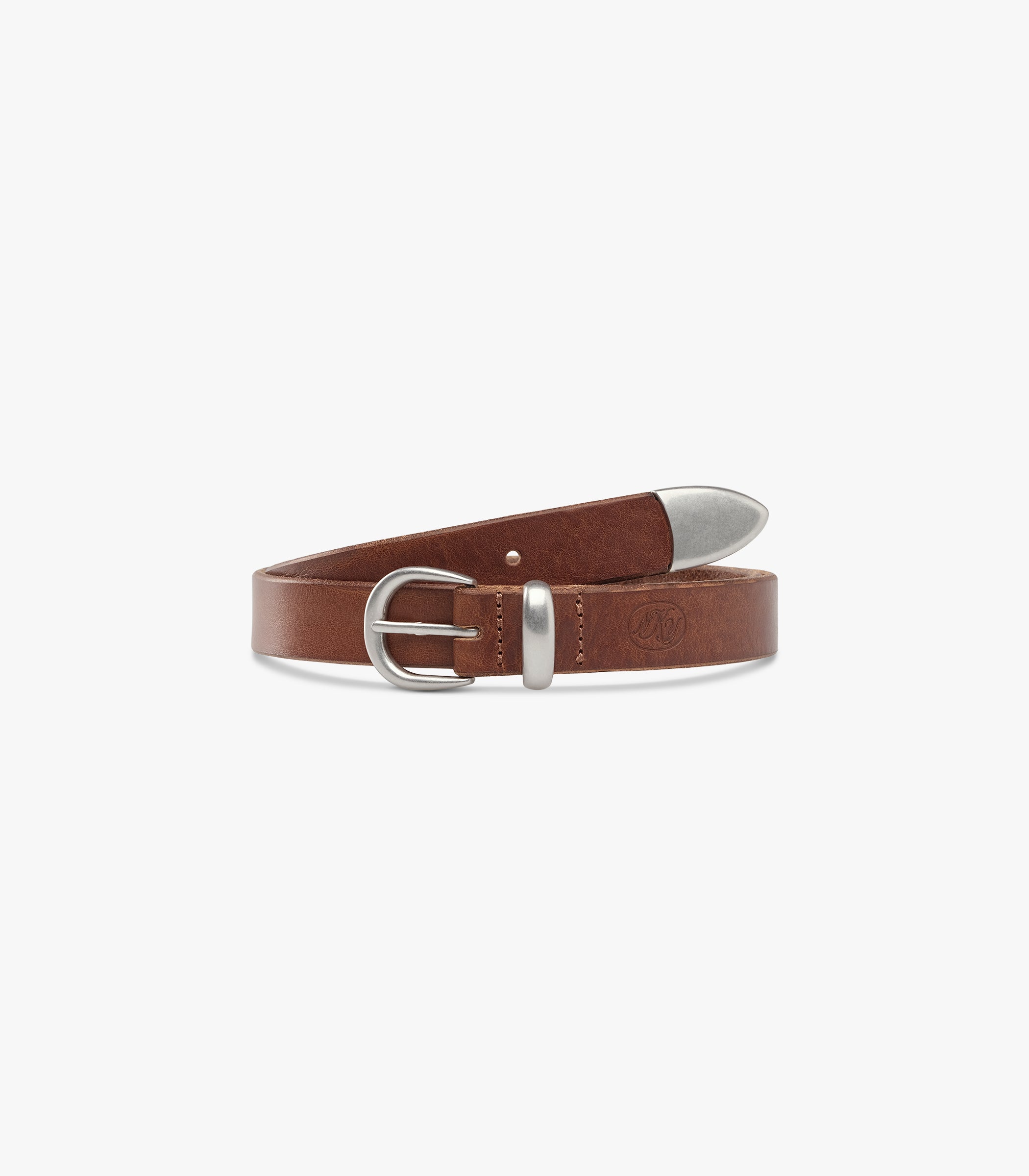 Western Bridle Leather Belt Slim